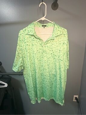 Men's Green Speckled Golf Polo Shirt